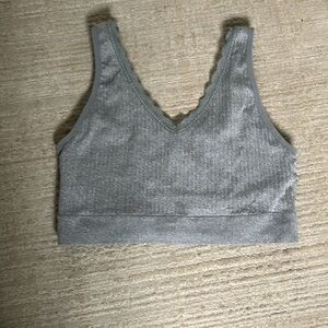 3x Sports Bra Gray Lace Trim